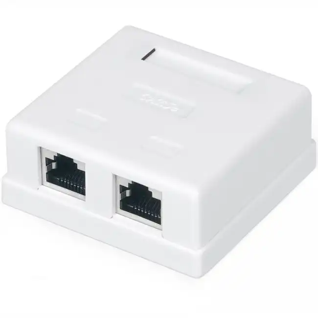 Сетевая розетка WRline Розетка компьютерная RJ-45 категория 5e экранированная двойная внешняя WR-WS-8P8C-C5E-SH-2
