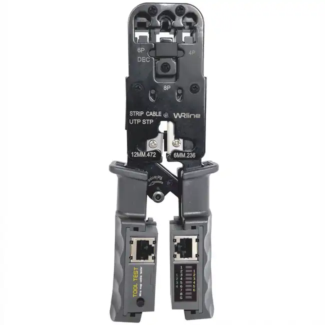 Инструмент для монтажа СКС WRline Инструмент обжимной Кримпер 3 В 1 для RJ-45, RJ-11/12 с тестером WR-022