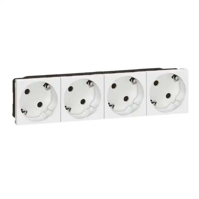 Розетка Legrand Mosaic Роз. 4Х2К+З н.ст. 45° 077254