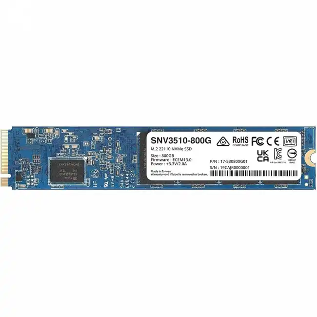 Опция для системы хранения данных СХД Synology SSD SNV3000 Series PCIe 3.0 x4 ,M.2 22110 SNV3510-800G (Диск для СХД)