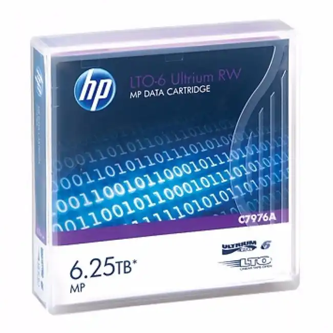 Ленточный носитель информации HPE картридж LTO-6 Ultrium MP WORM Data Tape C7976W (LTO-6, 1 шт, С наклейками)