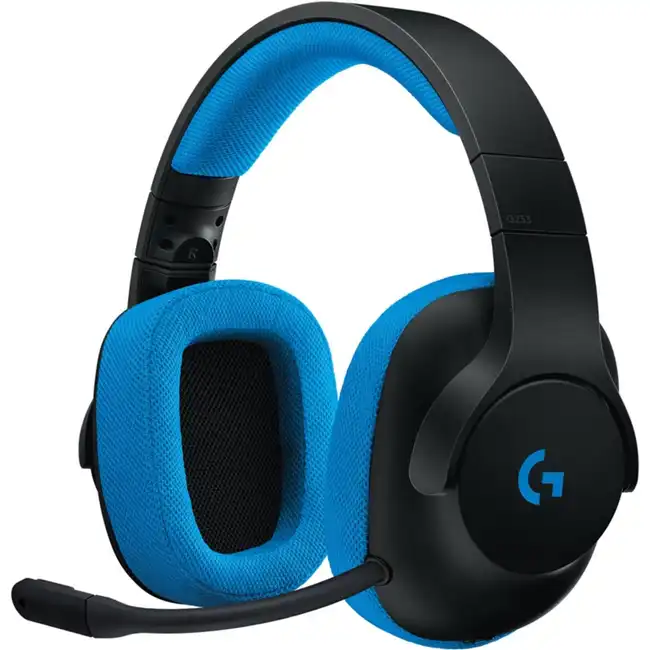 Наушники Logitech G233 Prodigy Gaming Black/Cyan L981-000703