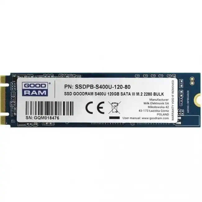 Внутренний жесткий диск GoodRam SSD S400U 120GB SATA III M.2 2280 RETAIL SSDPR-S400U-120-80 (SSD (твердотельные), 120 ГБ, M.2, SATA)