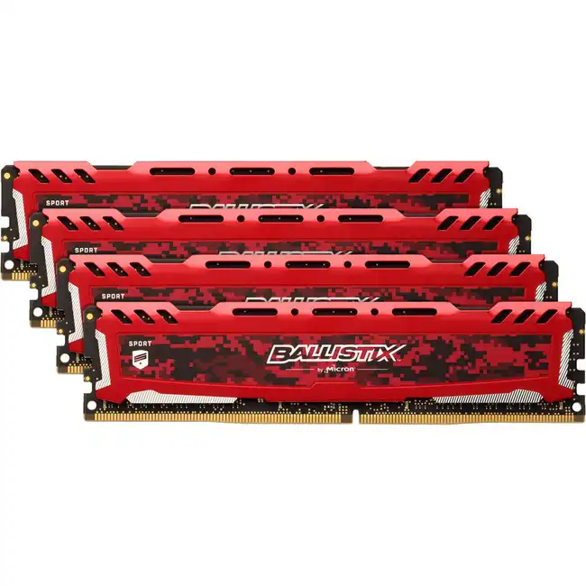 ОЗУ Crucial Ballistix Sport LT Red 4x16Gb BLS4K16G4D32AESE (DIMM, DDR4, 64 Гб (4 х 16 Гб), 3200 МГц)
