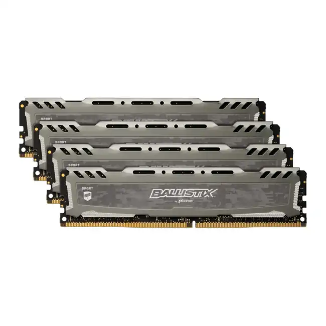 ОЗУ Crucial Ballistix Sport LT Gray 64GB Kit (4 x 16GB) DDR4-3200 UDIMM BLS4K16G4D32AESB (DIMM, DDR4, 64 Гб (4 х 16 Гб), 3200 МГц)
