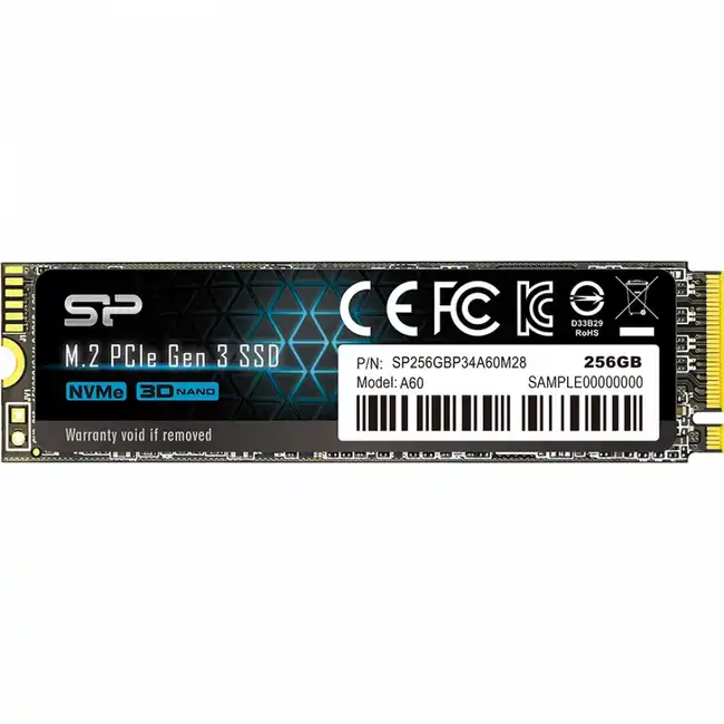 Внутренний жесткий диск Silicon Power A60 SP256GBP34A60M28 (SSD (твердотельные), 256 ГБ, M.2, PCIe)