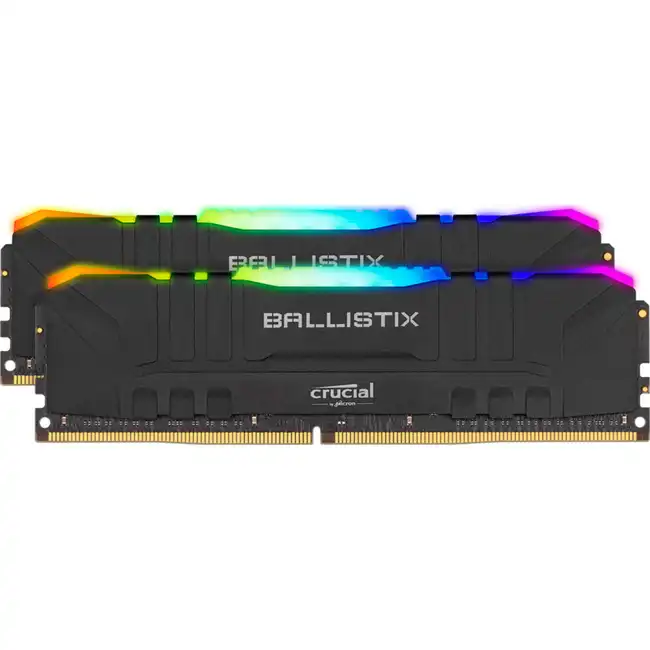 ОЗУ Crucial Ballistix RGB 16GB Kit (2 x 8GB) DDR4-3000 Desktop Gaming Memory Black BL2K8G30C15U4BL (DIMM, DDR4, 16 Гб (2 х 8 Гб), 3000 МГц)
