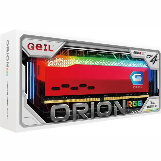 ОЗУ Geil 32Gb DDR4 3200MHz GeIL ORION Red RGB (GOSR432GB3200C16BDC) (2x16Gb KIT) (DIMM, DDR4, 32 Гб (2 х 16 Гб), 3200 МГц)