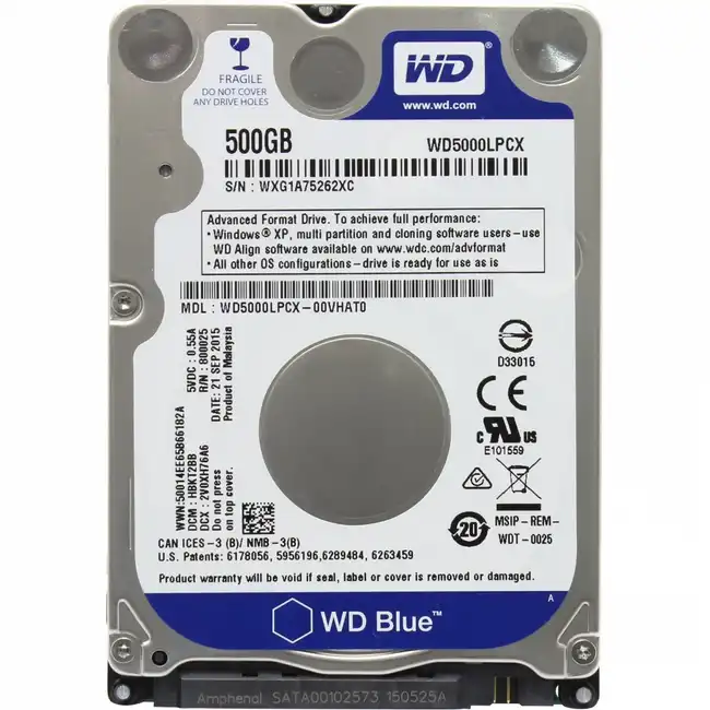 Внутренний жесткий диск Western Digital WD5000LPCX-FR (HDD (классические), 500 ГБ, 2.5 дюйма, SATA)
