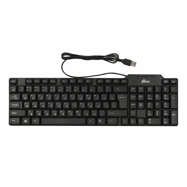 Клавиатура Ritmix RKB-111 черный 15118396 (Проводная, USB)