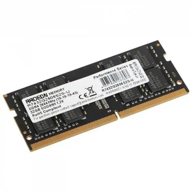 ОЗУ AMD 32Gb R7432G2606S2S-U (SO-DIMM, DDR4, 32 Гб, 2666 МГц)