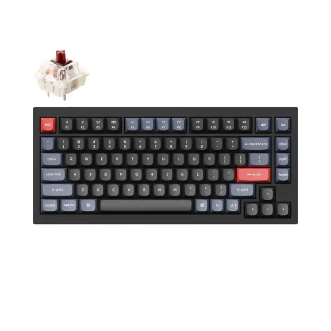 Клавиатура Keychron Black Knob Brown Switch RGB Hot-Swap Gateron G pro Mechanical Q1M3_Keychron (Проводная)