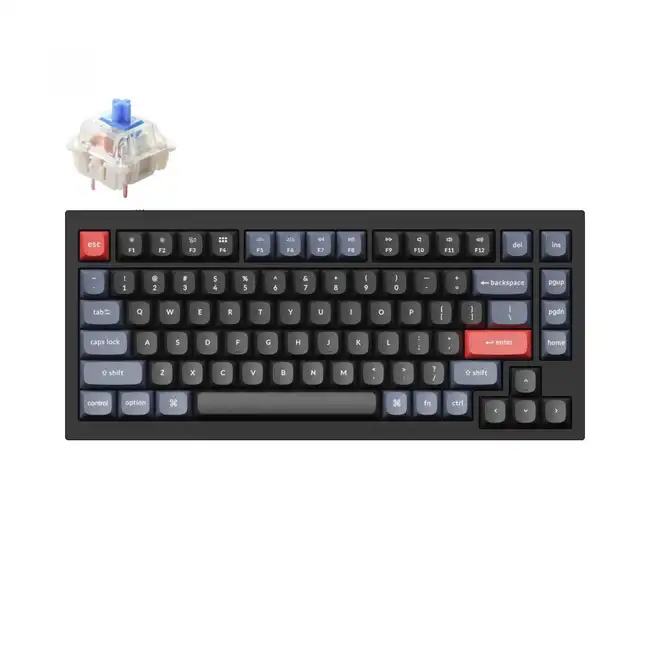 Клавиатура Keychron Black Knob Blue Switch RGB Hot-Swap Gateron G pro Mechanical Q1M2_Keychron (Проводная)