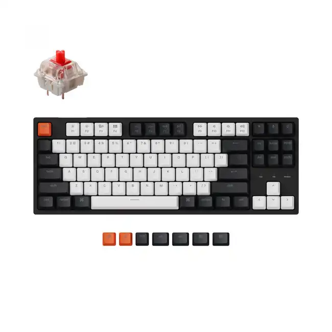 Клавиатура Keychron TKL Red Switch White Led Hot-Swap Gateron G pro Mechanical C1G1_Keychron (Проводная)