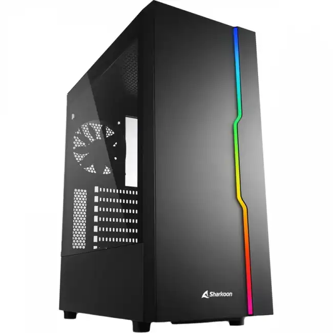 Корпус Sharkoon RGB SLIDER BLACK RGB SLIDER bk (Игровые, Midi-Tower)