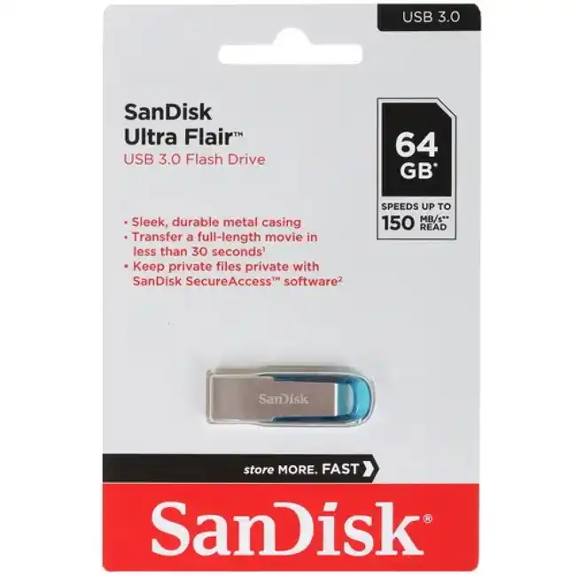 USB флешка (Flash) SanDisk Ultra Flair [SDCZ73-064G-G46B] (64 ГБ)