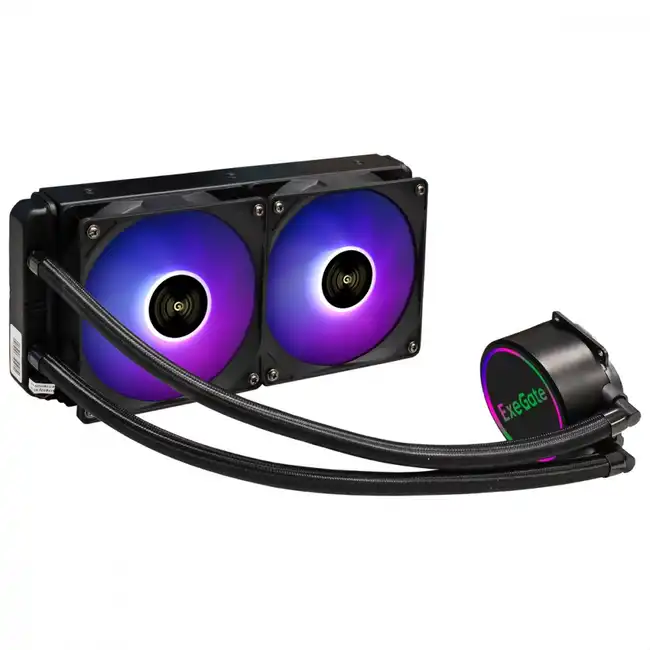 Охлаждение ExeGate BlackWater-240V2.PWM.RGB EX293457RUS (Для процессора)