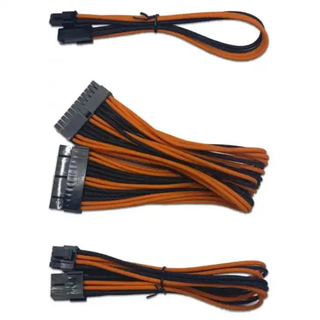 Кабель питания NO NAME ORANGE-BLACK папа-мама, Pin*1, 8Pin*2, 4Pin*2, Cable-pins ORANGE-BLACK