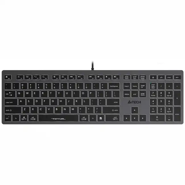 Клавиатура A4Tech Fstyler FX60H (GREY) (WHITE BACKLIT) (Проводная, USB)