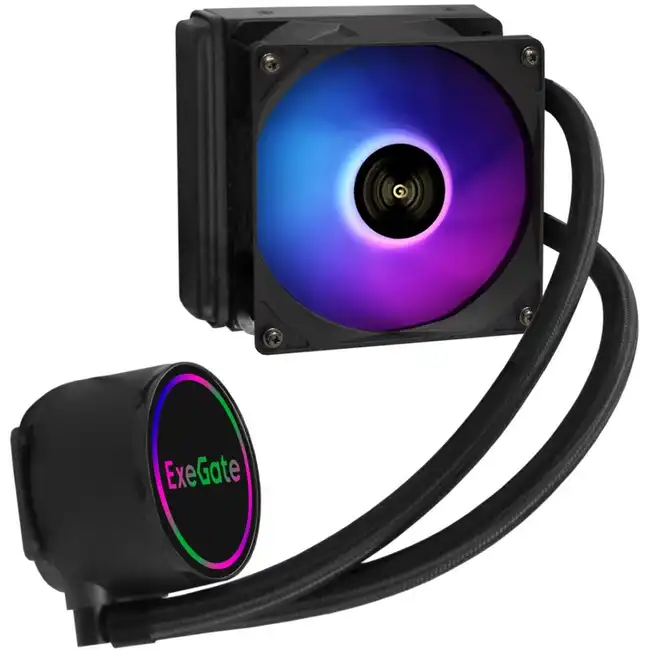Охлаждение ExeGate BlackWater-120V2.PWM.RGB EX293455RUS (Для процессора)