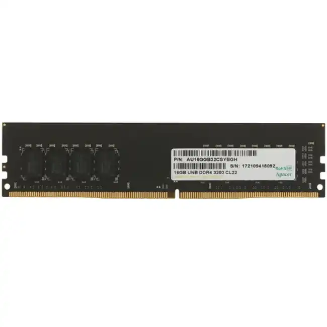ОЗУ Apacer AU16GGB32CSYBGH AU16GGB32CSYBGH/EL.16G21.GSH (DIMM, DDR4, 16 Гб, 3200 МГц)