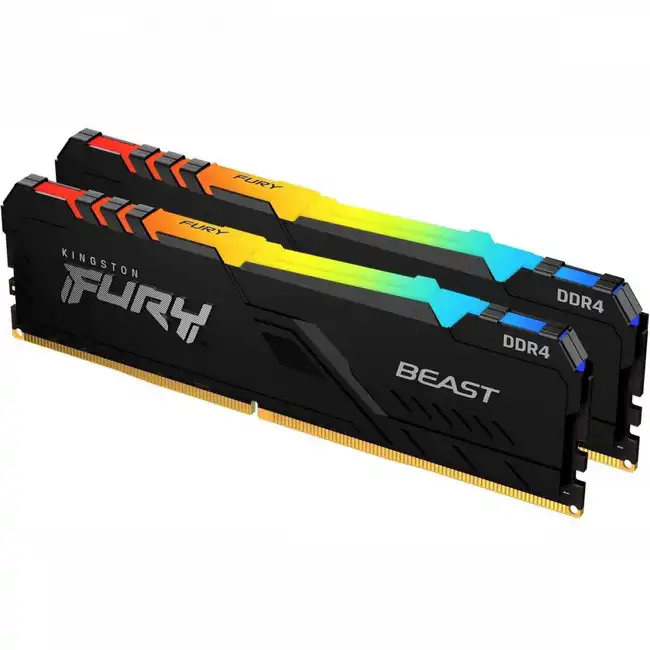 ОЗУ Kingston Fury Beast RGB KF432C16BB2AK2/64 (DIMM, DDR4, 64 Гб (2 х 32 Гб), 3200 МГц)