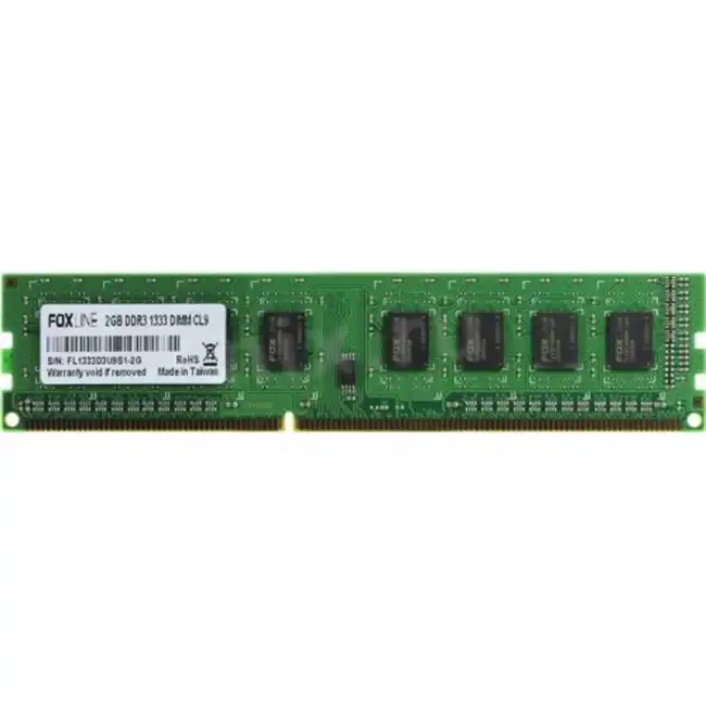 ОЗУ Foxline DIMM 2GB 1333 DDR3 CL9 FL1333D3U9S1-2G (DIMM, DDR3, 2 Гб, 1333 МГц)