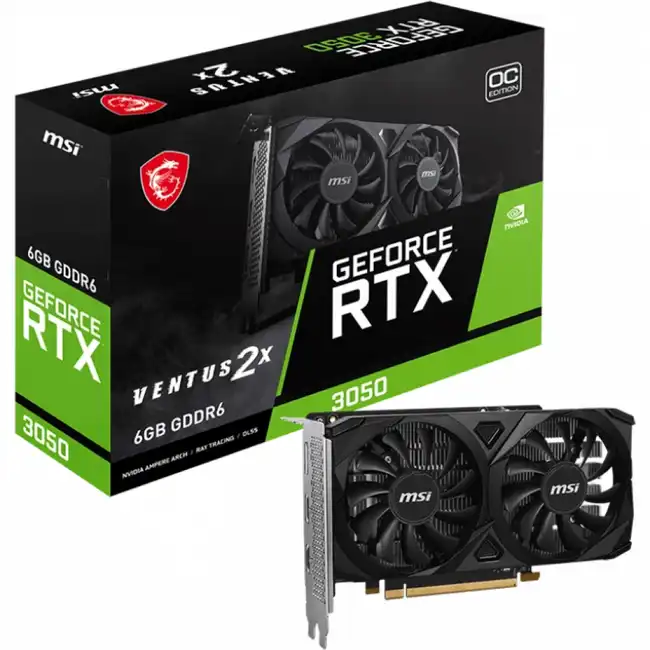 Видеокарта MSI RTX 3050 VENTUS 2X E 6G OC (6 ГБ)