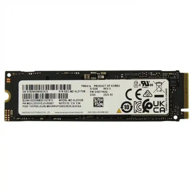 Внутренний жесткий диск Samsung PM9A1 MZVL2512HDJD-00B07 (SSD (твердотельные), 512 ГБ, M.2, PCIe)