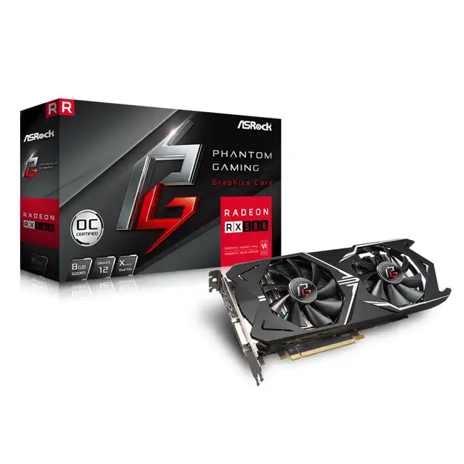 Видеокарта ASRock Phantom Gaming X Radeon RX580 OC PHANTOM GXR RX580 8G (8 ГБ)
