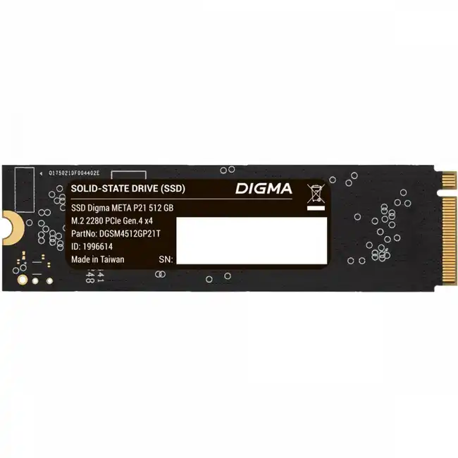 Внутренний жесткий диск Digma Meta P21 DGSM4512GP21T (SSD (твердотельные), 512 ГБ, M.2, PCIe)