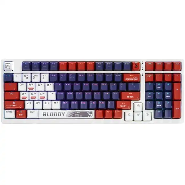 Клавиатура A4Tech Bloody S98 Sports Navy BLMS Plus S98 SPORTS NAVY BLMS RED PLUS (Проводная, USB)