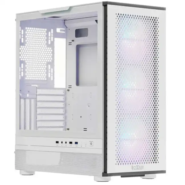 Корпус PCcooler ME200 MESH WH C3-A520WHP3-GL (Игровые, Midi-Tower)