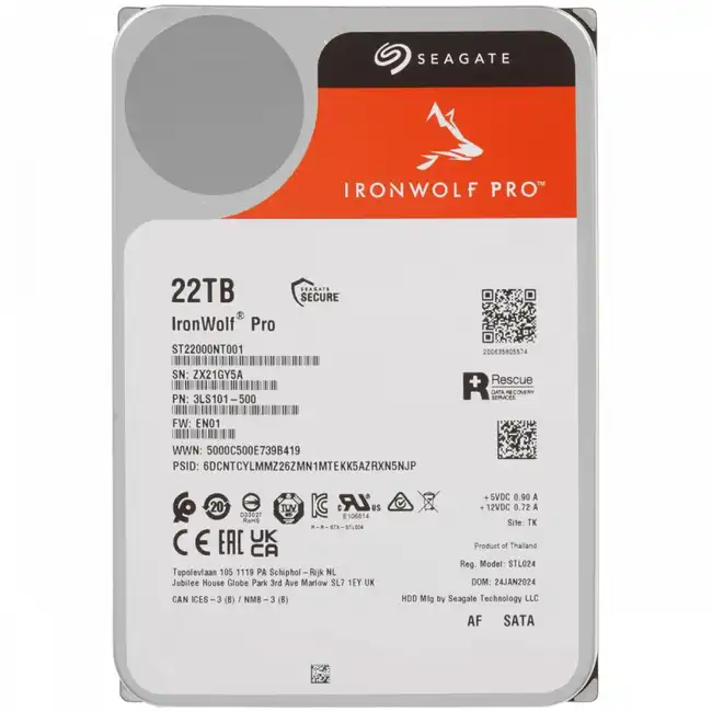 Серверный жесткий диск Seagate IronWolf Pro (ST22000NT001) (3,5 LFF, 22 ТБ, SATA)