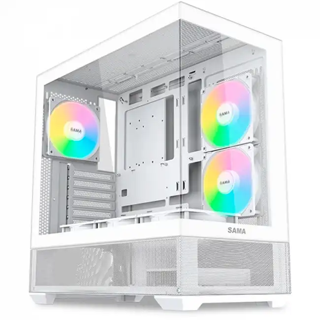 Корпус Sama V40 White V40-WHADA6X1-GL (Игровые, Midi-Tower)