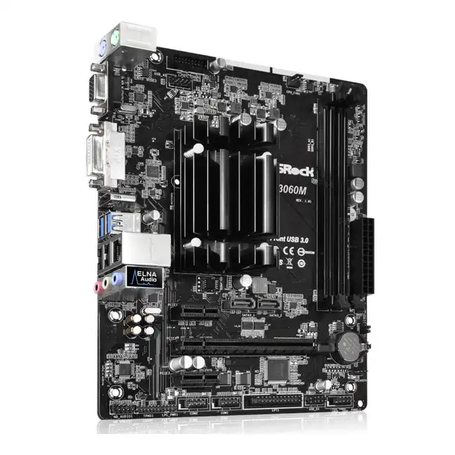 Материнская плата ASRock J3060M (micro-ATX, Установлен Intel Celeron J3060)