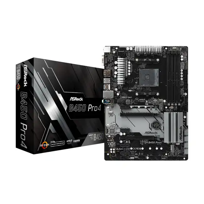 Материнская плата ASRock B450 Pro4 B450 PRO4 (ATX, AMD AM4)