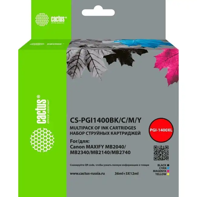 Струйный картридж Cactus CS-PGI1400BK/C/M/Y