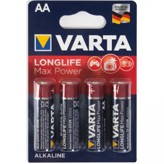 Батарейка VARTA AA Longlife Max Power 1.5V Alkaline в блоке 4шт. 4706-4