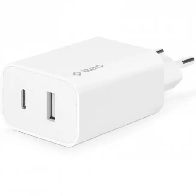 Ttec SmartCharger Duo USB-C+USB-A Travel Charger 2.4A White 2SCS25B (2.4)