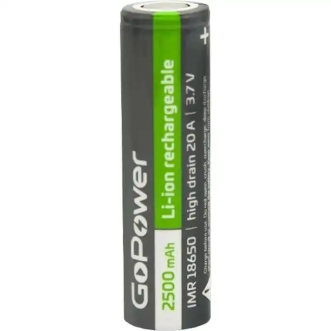 Батарейка GoPower IMR18650 PC1 20A 3.7V 2500mAh 00-00018356