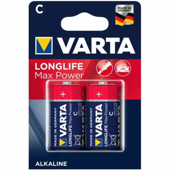 Батарейка VARTA LONGLIFE MAX POWER (MAX TECH) LR14 C BL2 Alkaline 1.5V 4714101402
