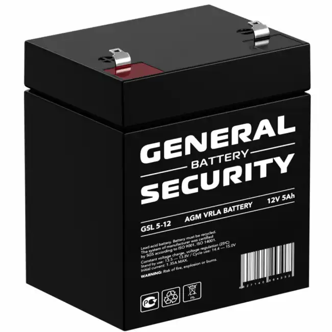 Сменные аккумуляторы АКБ для ИБП General Security GSL5-12 GENERAL SECURITY (12 В)