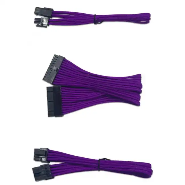 Кабель питания NO NAME PURPLE папа-мама, 24Pin*1, 8Pin*2, 4Pin*2 Cable-pins PURPLE