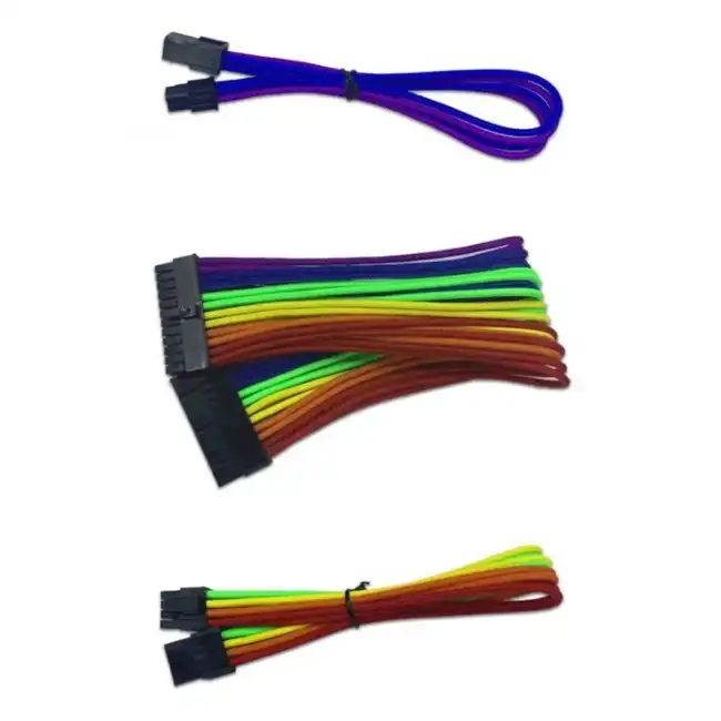 Кабель питания NO NAME ПК RAINBOW папа-мама, 24Pin*1, 8Pin*2, 4Pin*2, Cable-pins RAINBOW