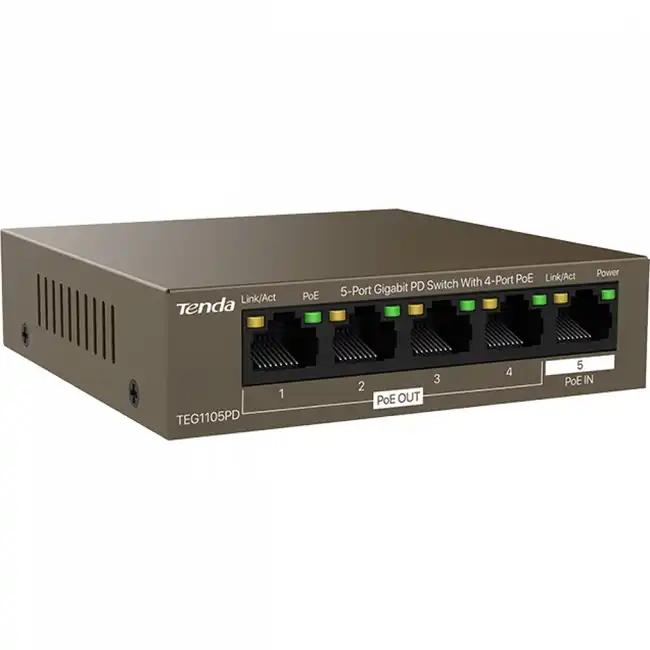 Коммутатор TENDA G1105PD (1000 Base-TX (1000 мбит/с))