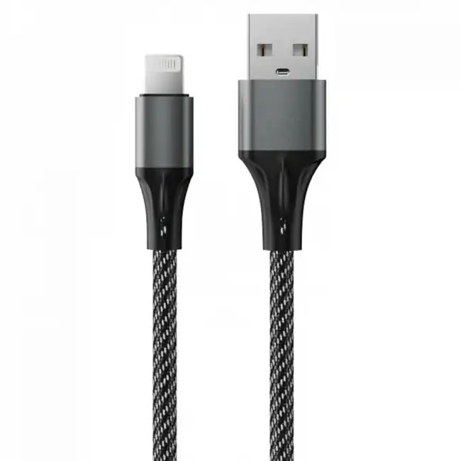 Кабель интерфейсный Accesstyle AM24-F100M Black AL24-F100M Black-Gray (USB Type C - Lightning (8pin))