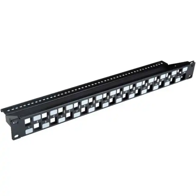 Патч-панель Hyperline патч-панель 19" 24 порта Flat Type 1U (без модулей) PPBL3-19-24S-RM (24 порта)