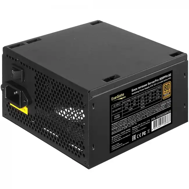 Серверный блок питания ExeGate ServerPRO 80 PLUS Bronze 800PPH-SE EX292206RUS (ATX, 800 Вт)