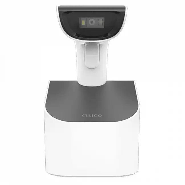 Сканер штрихкода Cilico IOT800-WIFI (Ручной беспроводной, 2D, USB, Бело-серый, С подставкой)